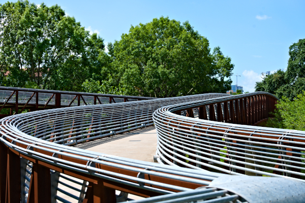 A bridge in Buffalo Bayou Park, Houston, Texas, USA.